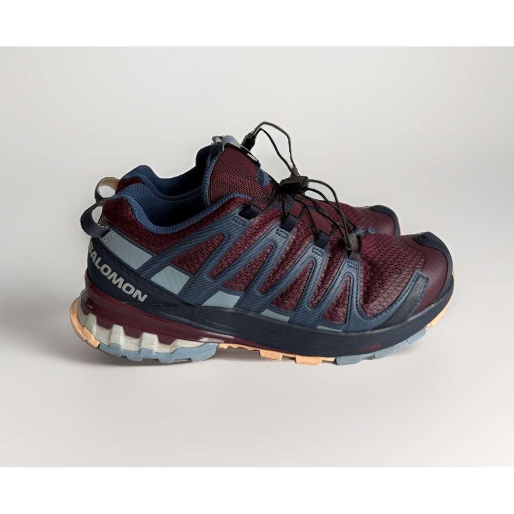 Salomon XA Pro 3D v8 women's US 8 burgundy blue trail running shoes